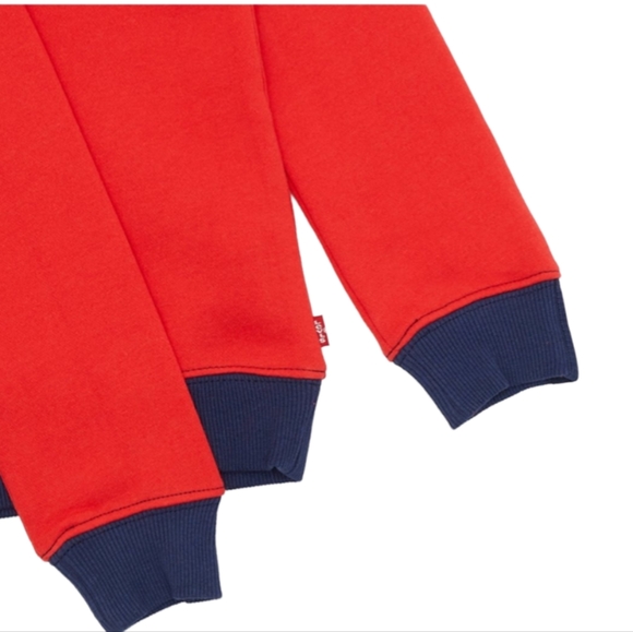 💥LEVI'S RedColor Block Raglan Crew Neck Sweatshirt 4T NWT - Picture 4 of 5